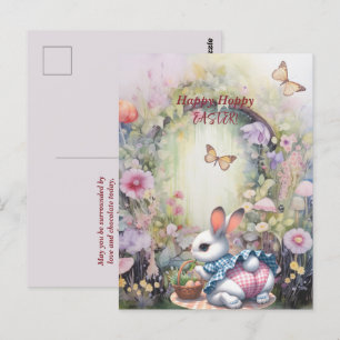 Happy Hoppy Easter Rabbit Eggs Postcard