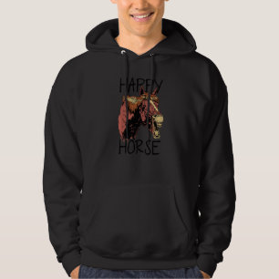 Happy Horse Graphic Horse Lover Equestrian Rider H Hoodie