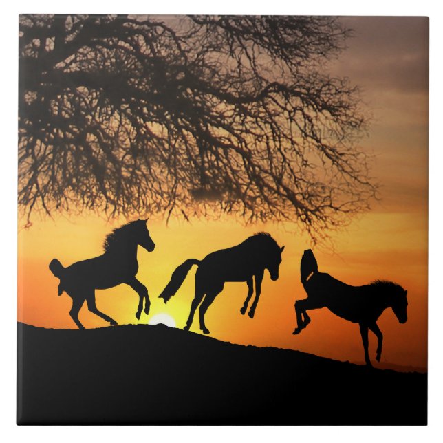 Happy Horses Art Tile (Front)