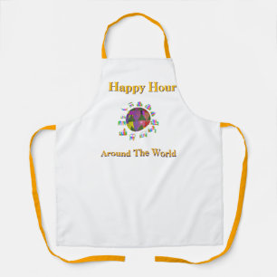 Happy Hour Around The World White Apron