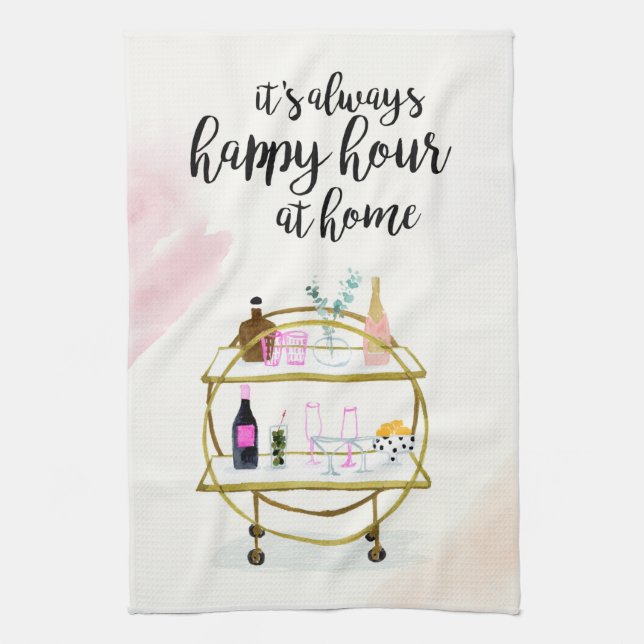Happy Hour at Home I Tea Towel (Vertical)