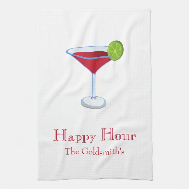 "Happy Hour" Bar/ Tea Towel (Vertical)