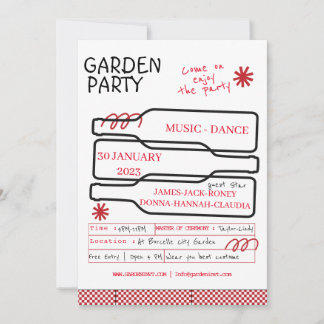 Happy Hour Bottle Garden Party Invitation
