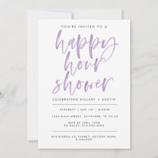 HAPPY HOUR BRIDAL SHOWER INVITATION - Lavender
