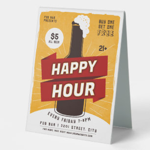 Happy Hour Drink Beer Ad Bar