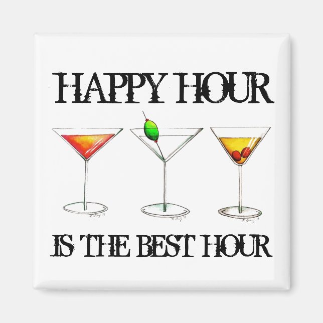Happy Hour is the Best Hour Mixed Drink Cocktails Magnet (Front)