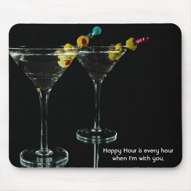 Happy Hour Martini Drinks Mouse Pad (Front)