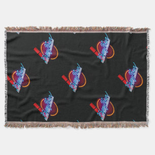 Happy Hour Neon Sign Throw Blanket