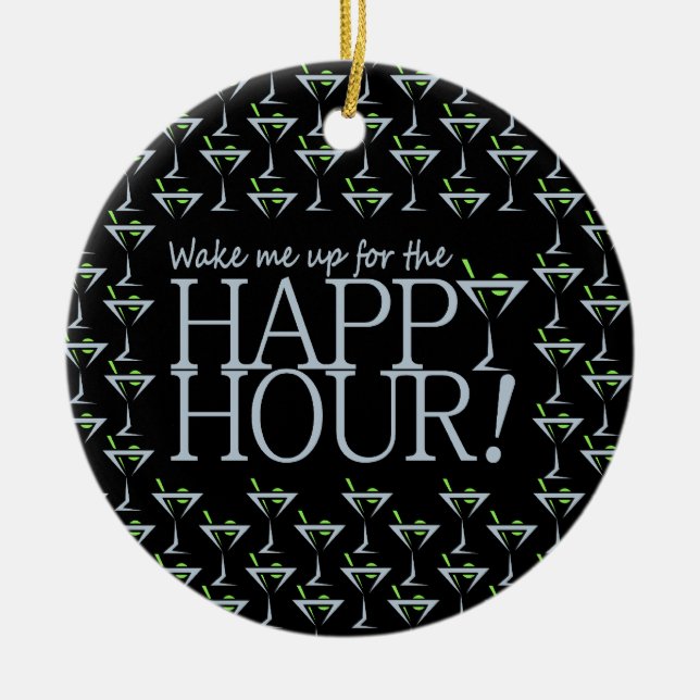 Happy Hour ornament, customise Ceramic Ornament (Front)