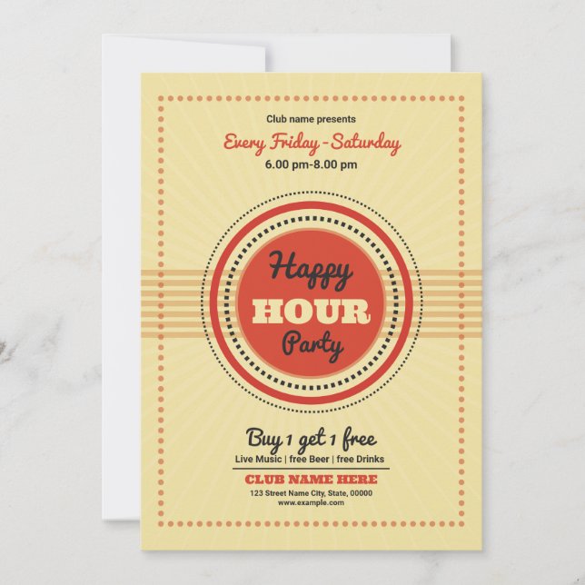 Happy Hour Party Flyer Invitation (Front)