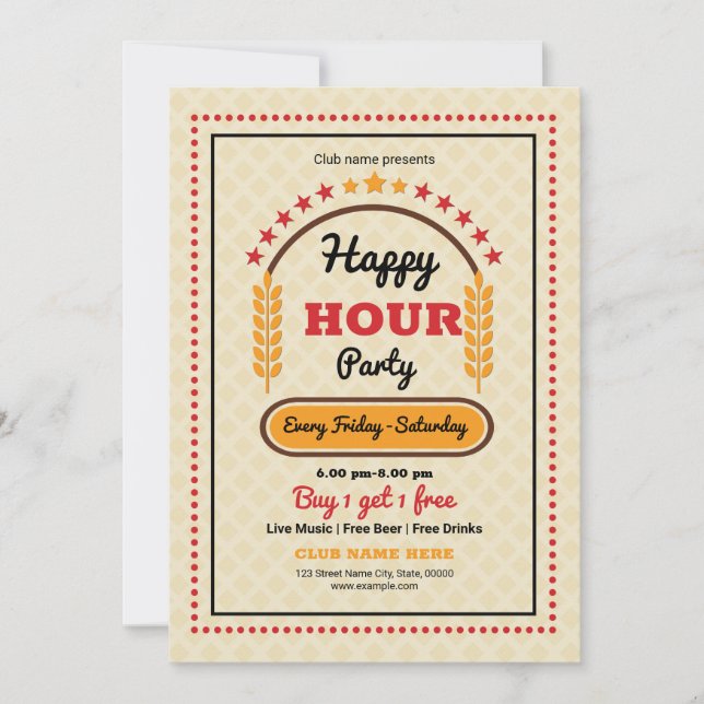 Happy Hour Party Flyer Template (Front)