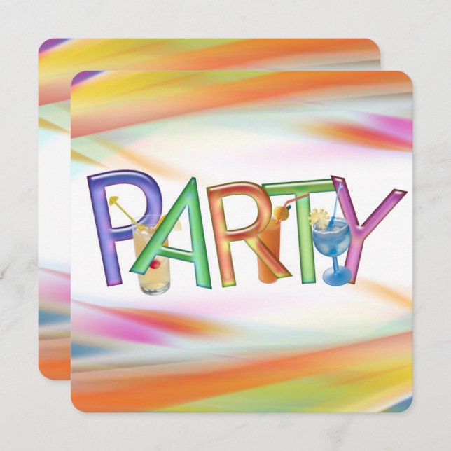 Happy Hour Party Time Invitation (Front/Back)
