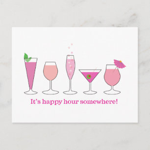 happy hour postcard