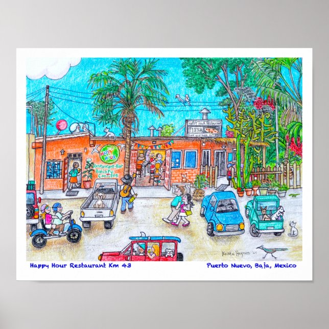 Happy Hour Restaurant Poster (Front)