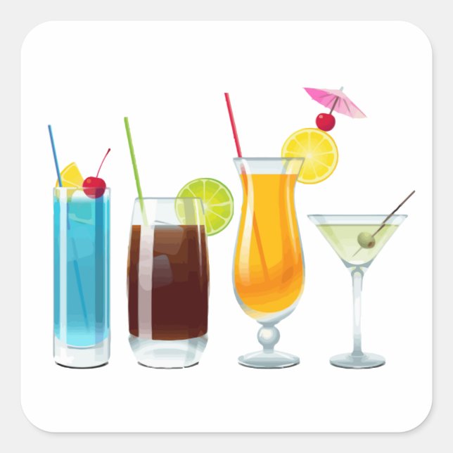 Happy Hour Square Sticker (Front)