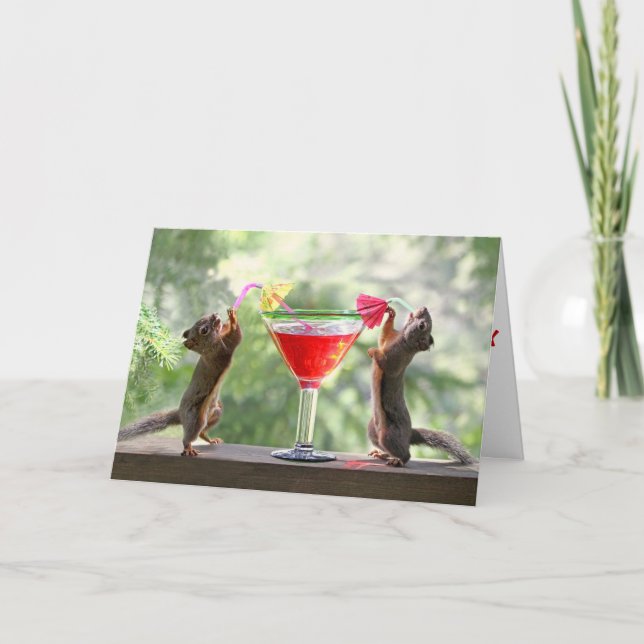 Happy Hour Squirrels Card (Front)