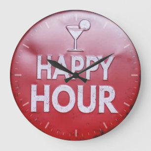 Happy hour vintage large clock