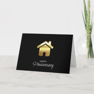 Happy Houseaversary Card –Elegant Gold Real Estate