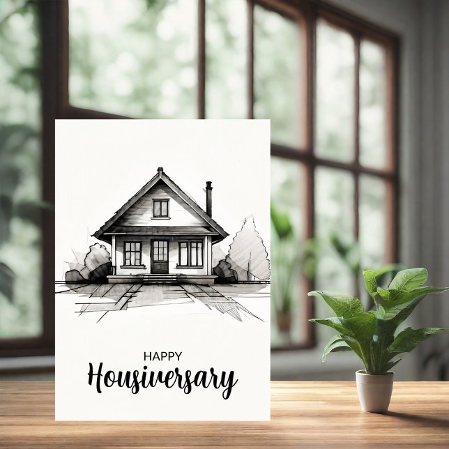 Happy Housiversary Card, Detached Home Sketch Card (Creator Uploaded)