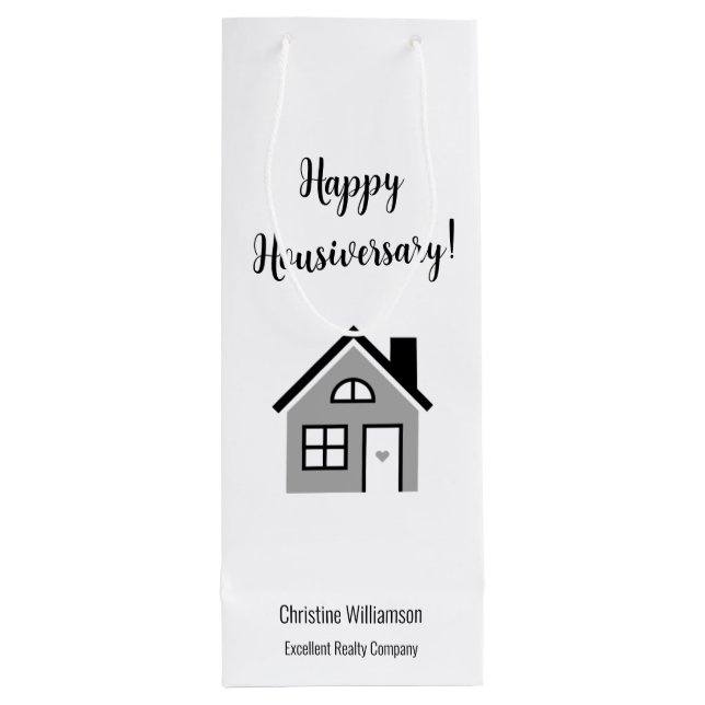 Happy Housiversary Realtor Wine Gift Bag (Back)