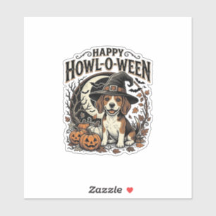 Happy Howl-O-Ween Beagle Witch Hat Halloween Shirt