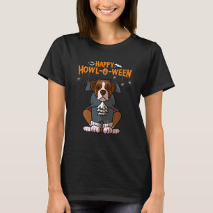 Happy Howl O Ween Boxer Vampire Dog Halloween T-Shirt