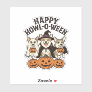 Happy Howl-O-Ween Corgi Halloween Dog Vector Desig