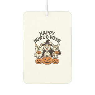 Happy Howl-O-Ween Corgi Halloween Dog Vector Desig Car Air Freshener