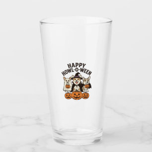Happy Howl-O-Ween Corgi Halloween Dog Vector Desig Glass