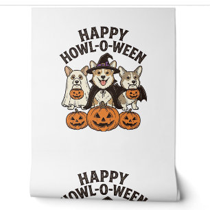 Happy Howl-O-Ween Corgi Halloween Dog Vector Desig Wallpaper