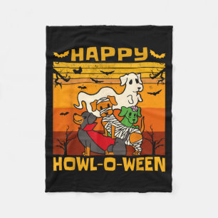 Happy Howl-O-Ween Dachshund Dog Halloween Costume Fleece Blanket