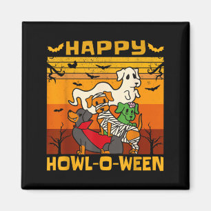 Happy Howl-O-Ween Dachshund Dog Halloween Costume Magnet