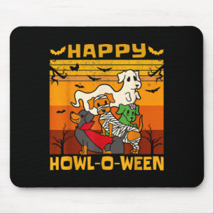 Happy Howl-O-Ween Dachshund Dog Halloween Costume Mouse Pad