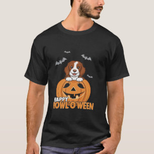 Happy Howl o ween Dog Pumpkin Bat Halloween Beagle T-Shirt
