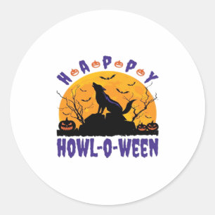 Happy Howl O Ween Howling Halloween Dog Essential  Classic Round Sticker