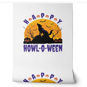 Happy Howl O Ween Howling Halloween Dog Essential Wallpaper