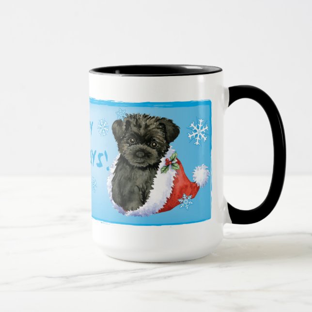 Happy Howliday Affenpinscher Mug (Right)