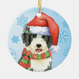 Happy Howliday Beardie Ceramic Tree Decoration