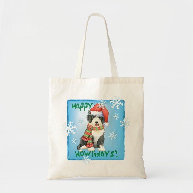 Happy Howliday Beardie Tote Bag (Front)