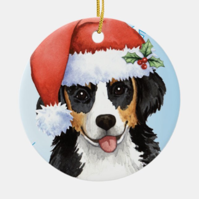 Happy Howliday Berner Ceramic Tree Decoration (Front)