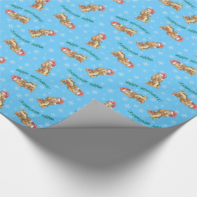 Happy Howliday Bloodhound Wrapping Paper (Corner)