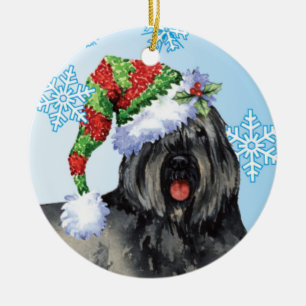 Happy Howliday Bouvier Ceramic Tree Decoration