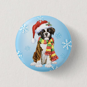Happy Howliday Boxer 3 Cm Round Badge