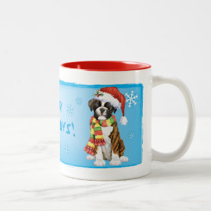 Happy Howliday Boxer Two-Tone Coffee Mug