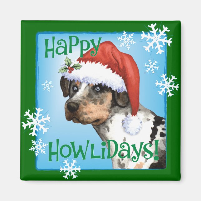 Happy Howliday Catahoula Magnet (Front)