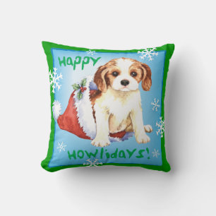 Happy Howliday Cavalier Cushion