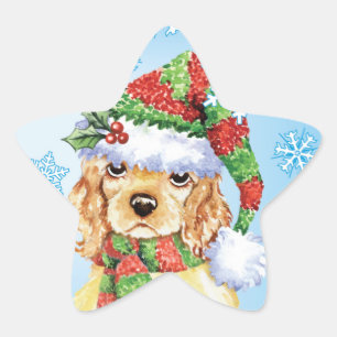 Happy Howliday Cocker Spaniel Star Sticker