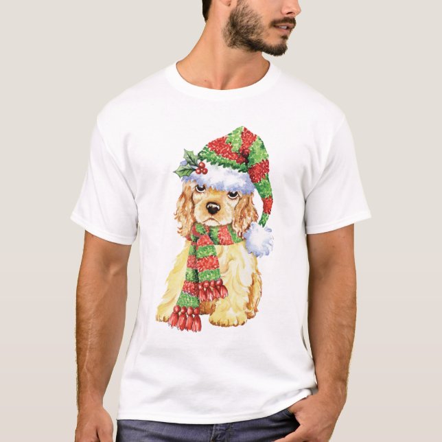 Happy Howliday Cocker Spaniel T-Shirt (Front)
