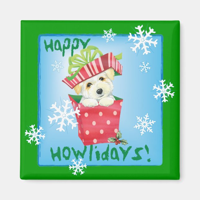 Happy Howliday Coton Magnet (Front)