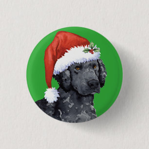 Happy Howliday Curly-Coated Retriever 3 Cm Round Badge